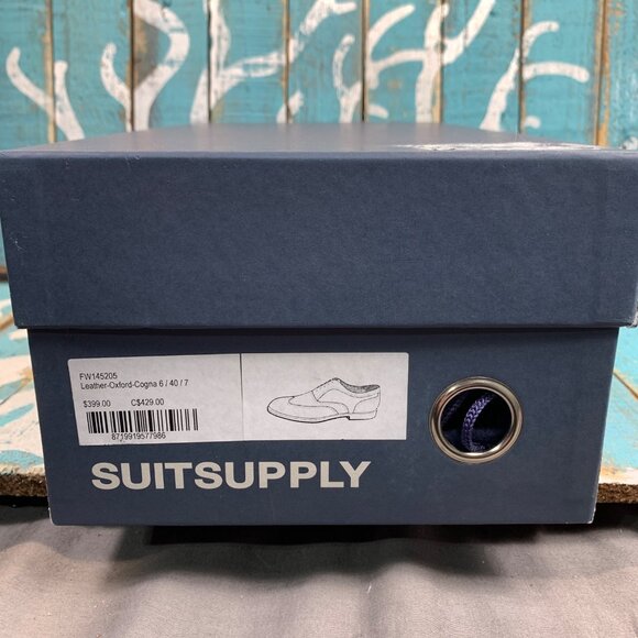 NEW SUITSUPPLY Cologna Wingtip Oxford Mens Italian Calf Leather Mens 40/7 main image 8
